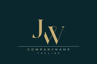 Sofistike tipografi tasarımı ile zarif monogram JW ve sofistike tipografi