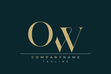 Elegant Monogram with Sophisticated Typography Design Featuring OW with Sophisticated Typography clipart