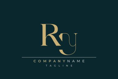 Elegant Monogram with Sophisticated Typography Design Featuring RU with Sophisticated Typography clipart