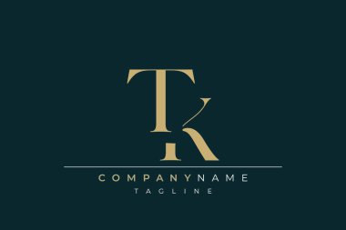 Elegant Monogram with Sophisticated Typography Design Featuring TK with Sophisticated Typography clipart