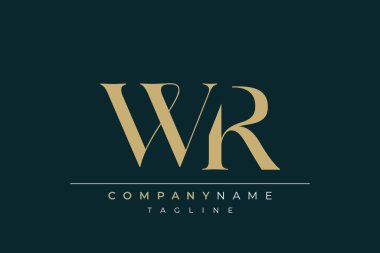 Elegant Monogram with Sophisticated Typography Design Featuring WR with Sophisticated Typography clipart