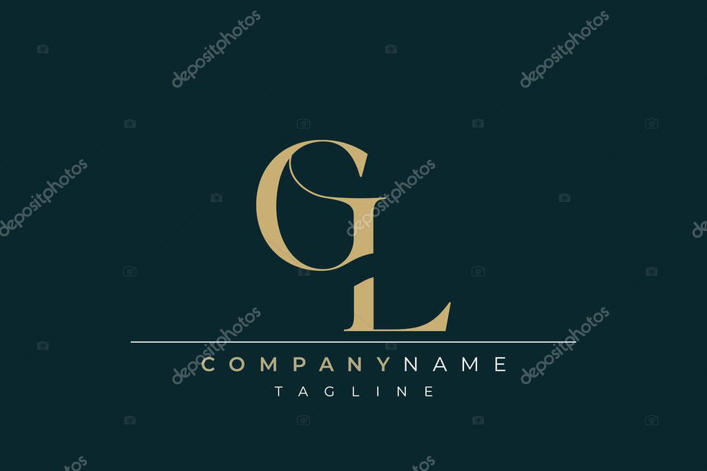 Elegant Monogram with Sophisticated Typography Design Featuring GL with Sophisticated Typography