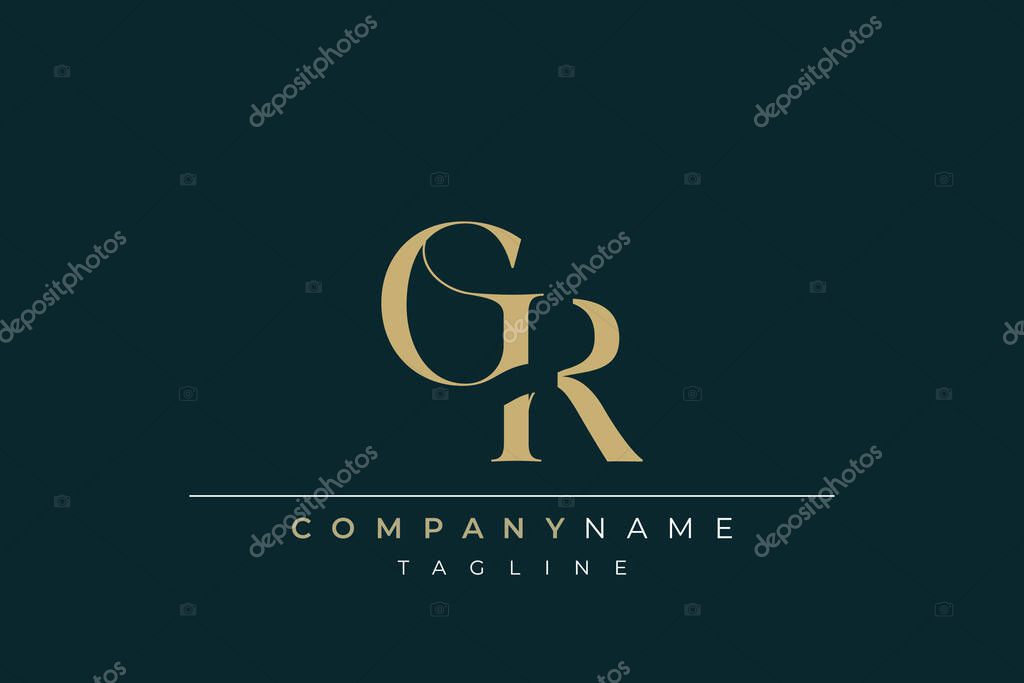 Elegant Monogram with Sophisticated Typography Design Featuring GR with Sophisticated Typography