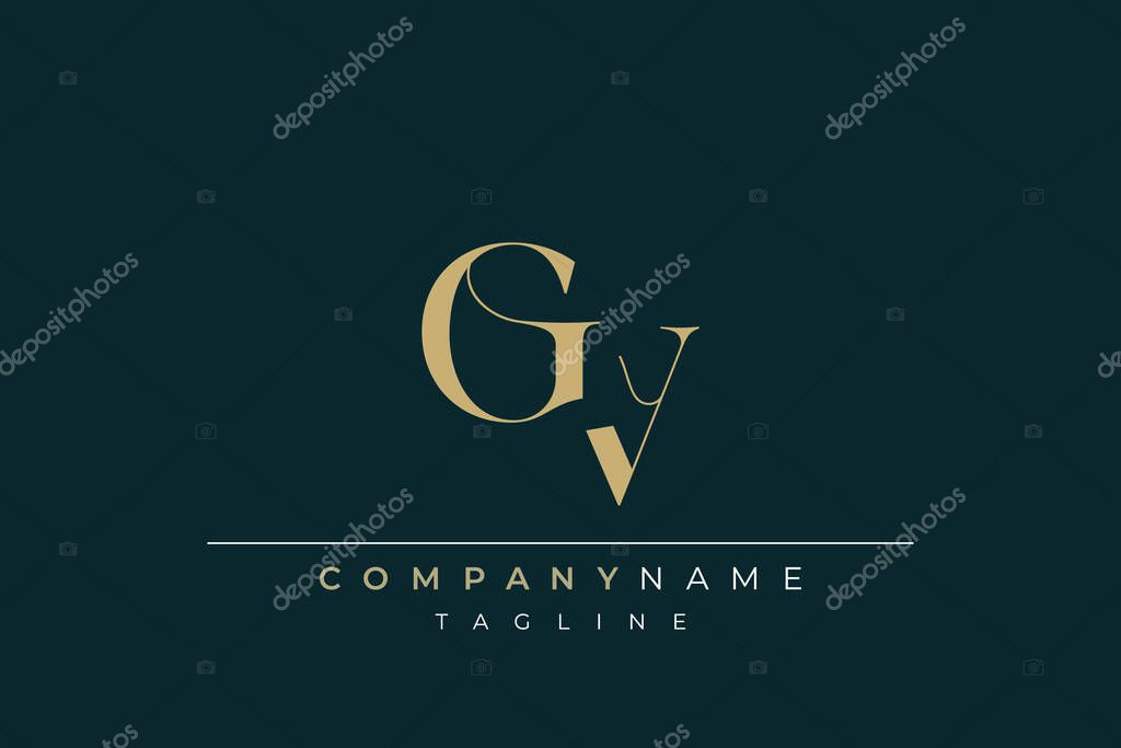 Elegant Monogram with Sophisticated Typography Design Featuring GV with Sophisticated Typography