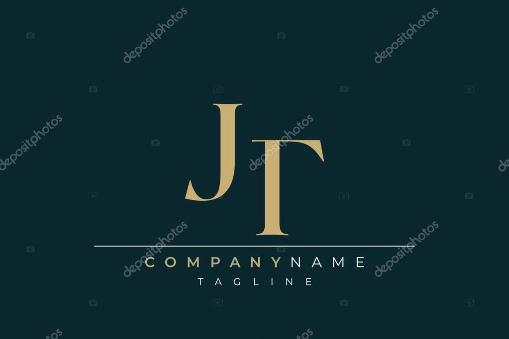 Elegant Monogram with Sophisticated Typography Design Featuring JT with Sophisticated Typography