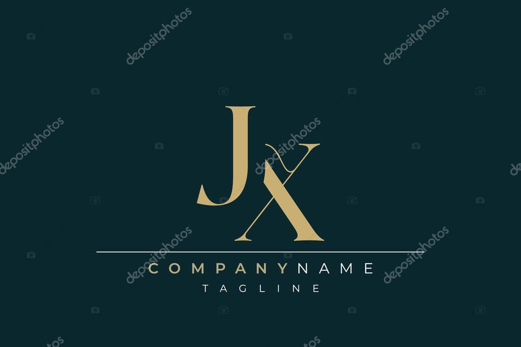 Elegant Monogram with Sophisticated Typography Design Featuring JX with Sophisticated Typography