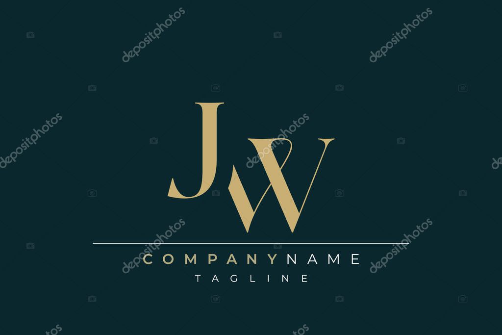 Elegant Monogram with Sophisticated Typography Design Featuring JW with Sophisticated Typography