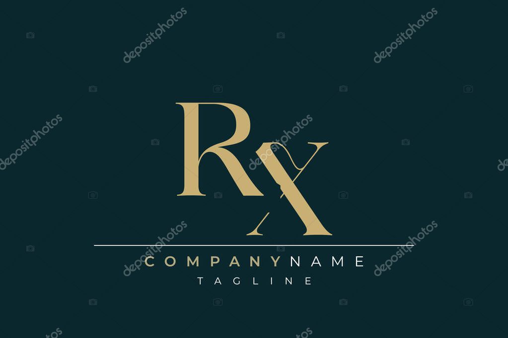 Elegant Monogram with Sophisticated Typography Design Featuring RX with Sophisticated Typography