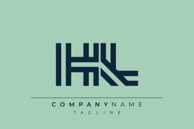 HL minimal hat logosu. H ve L vektör çizgisi logo tasarımı.