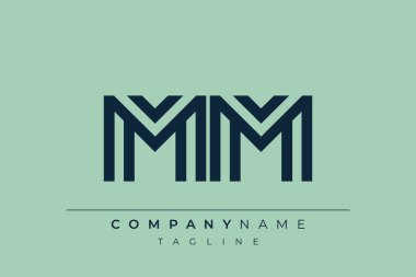 MM minimal hat logosu. M ve M vektör çizgisi logo tasarımı.