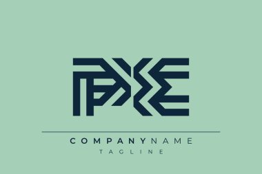 Beden eğitimi minimumu logosu. P ve E vektör çizgisi logo tasarımı.