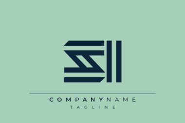 SI minimal hat logosu. S harfi ve I vektör çizgi tasarımı.