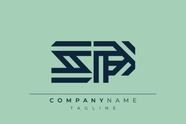 SP minimal hat logosu. S ve P vektör çizgisi logo tasarımı.