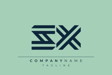 SX minimal hat logosu. S ve X vektör çizgisi logo tasarımı.