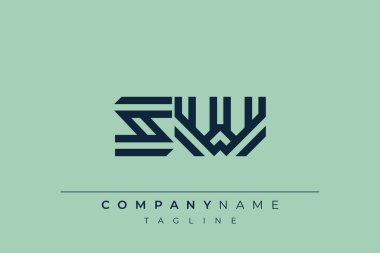 SW minimal hat logosu. S harfi ve W vektör çizgisi logo tasarımı.