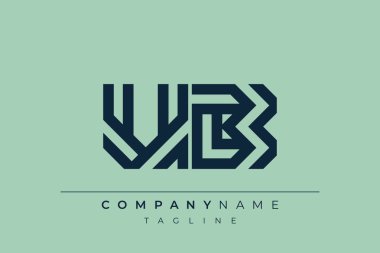 UB minimal hat logosu. U ve B vektör çizgisi logo tasarımı.