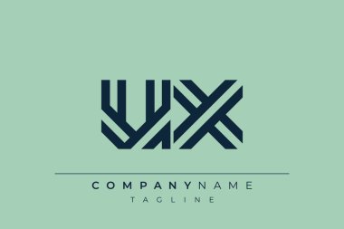 UX minimal hat logosu. U harfi ve X vektör çizgi logosu tasarımı.