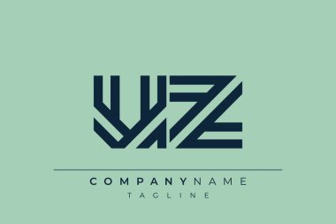 UZ minimal hat logosu. U ve Z vektör çizgisi logo tasarımı.