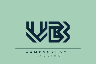 VB minimal hat logosu. V ve B vektör çizgisi logo tasarımı.