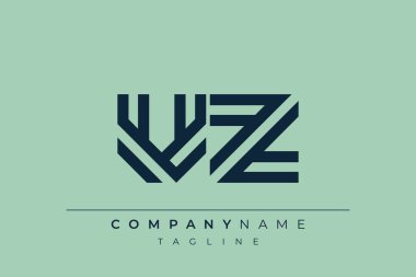 VZ minimal hat logosu. V harfi ve Z vektör çizgisi logo tasarımı.