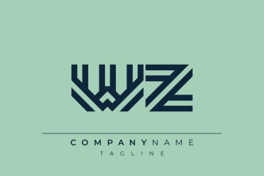 WZ minimal hat logosu. Harf W ve Z vektör çizgisi logo tasarımı.