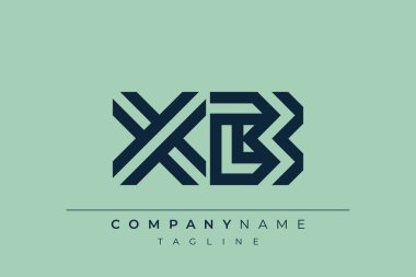 XB minimal hat logosu. Harf X ve B vektör çizgisi logo tasarımı.