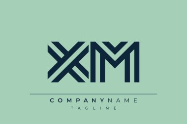 XM minimal hat logosu. Harf X ve M vektör çizgisi logo tasarımı.