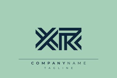 XR minimal hat logosu. Harf X ve R vektör çizgisi logo tasarımı.