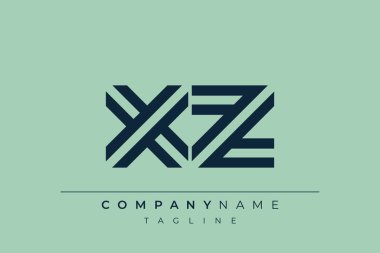 XZ minimal hat logosu. Harf X ve Z vektör çizgisi logo tasarımı.