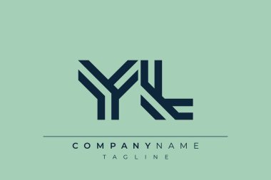 YL minimal hat logosu. Y ve L vektör çizgisi logo tasarımı.