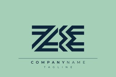 ZE minimal hat logosu. Z ve E harfi vektör çizgisi logo tasarımı.