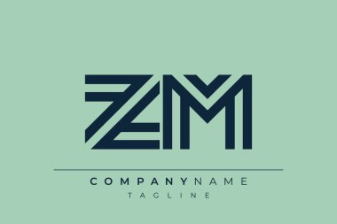 ZM minimal hat logosu. Z harfi ve M vektör çizgisi logo tasarımı.