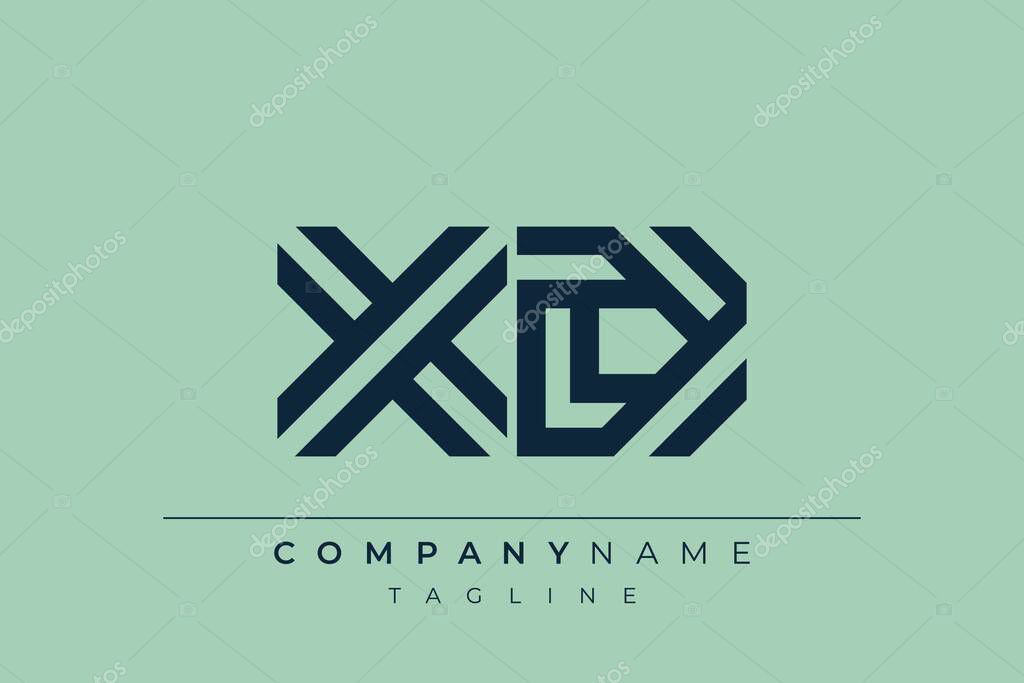 XD minimal line logo. Letter X and D vector line logo design.
