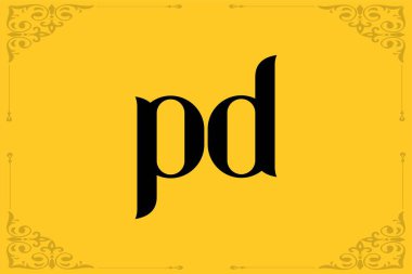 PD Küçük Harf Logosu Tasarım Şablonu Vektör Resimleri. P ve D harfleri soyut lüks logo
