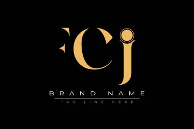 FCJ soyut harf logosu tasarımı. Bu logo üç soyut harf tarafından tasarlanmıştır..