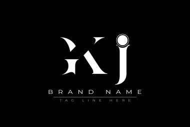 GKJ soyut harf logosu tasarımı. Bu logo üç soyut harf tarafından tasarlanmıştır..