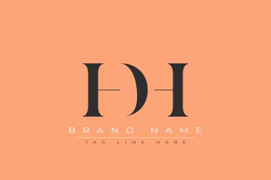 HDH soyut harf logosu tasarımı. Bu logo üç soyut harf tarafından tasarlanmıştır..