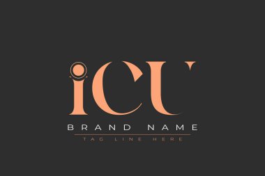 Yoğun bakım, soyut harf logosu tasarımı. Bu logo üç soyut harf tarafından tasarlanmıştır..