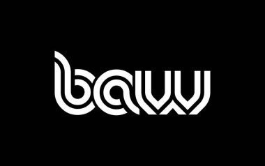 BAW Yaratıcı Eşsiz Modern Harf Logosu Tasarımı. Benzersiz bir harf dizaynına sahip stilize logo, soyut minimalist estetik ve modern cazibe sunar.
