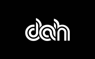 DAH Yaratıcı Eşsiz Modern Harf Logosu Tasarımı. Benzersiz bir harf dizaynına sahip stilize logo, soyut minimalist estetik ve modern cazibe sunar.