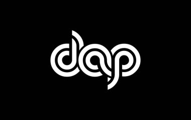 DAP Yaratıcı Eşsiz Modern Harf Logosu Tasarımı. Benzersiz bir harf dizaynına sahip stilize logo, soyut minimalist estetik ve modern cazibe sunar.