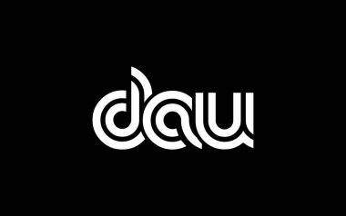 DAU Yaratıcı Eşsiz Modern Harf Logosu Tasarımı. Benzersiz bir harf dizaynına sahip stilize logo, soyut minimalist estetik ve modern cazibe sunar.