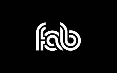 FAB Yaratıcı Eşsiz Modern Harf Logosu Tasarımı. Benzersiz bir harf dizaynına sahip stilize logo, soyut minimalist estetik ve modern cazibe sunar.