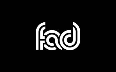 FAD Yaratıcı Eşsiz Modern Harf Logosu Tasarımı. Benzersiz bir harf dizaynına sahip stilize logo, soyut minimalist estetik ve modern cazibe sunar.