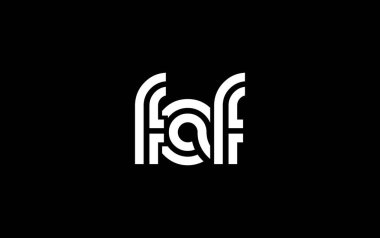 FAF Yaratıcı Eşsiz Modern Harf Logosu Tasarımı. Benzersiz bir harf dizaynına sahip stilize logo, soyut minimalist estetik ve modern cazibe sunar.