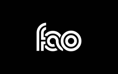 FAO Yaratıcı Eşsiz Modern Harf Logosu Tasarımı. Benzersiz bir harf dizaynına sahip stilize logo, soyut minimalist estetik ve modern cazibe sunar.