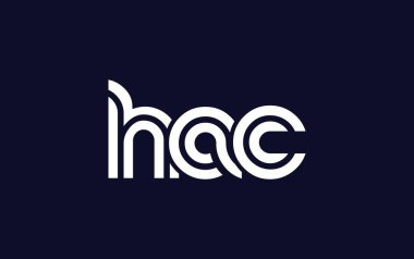 HAC Yaratıcı Eşsiz Modern Harf Logosu Tasarımı. Benzersiz bir harf dizaynına sahip stilize logo, soyut minimalist estetik ve modern cazibe sunar.