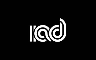 IAD Yaratıcı Eşsiz Modern Harf Logosu Tasarımı. Benzersiz bir harf dizaynına sahip stilize logo, soyut minimalist estetik ve modern cazibe sunar.