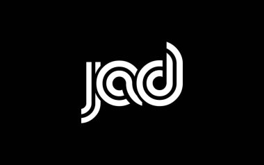JAD Yaratıcı Eşsiz Modern Harf Logosu Tasarımı. Benzersiz bir harf dizaynına sahip stilize logo, soyut minimalist estetik ve modern cazibe sunar.