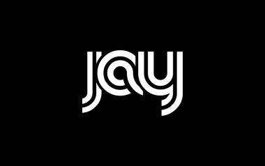 JAY Yaratıcı Eşsiz Modern Harf Logosu Tasarımı. Benzersiz bir harf dizaynına sahip stilize logo, soyut minimalist estetik ve modern cazibe sunar.